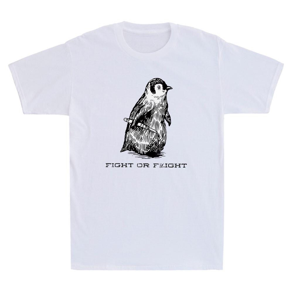 Fight Or Flight Funny Penguin Pun Fight Or Flight Graphic Vintage Unisexs Tshirt