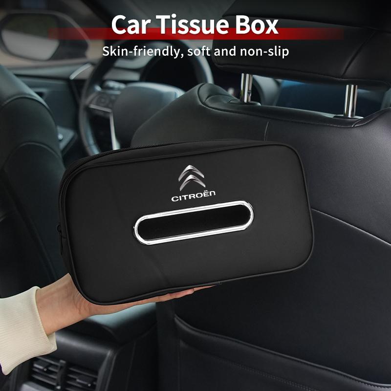 Car Tissue Box Seatback Tissue Bag Easy Installation For Citroen C3 C5 C1 C2 Berlingo Celysee Cactus Picasso Aircross Saxo Grand