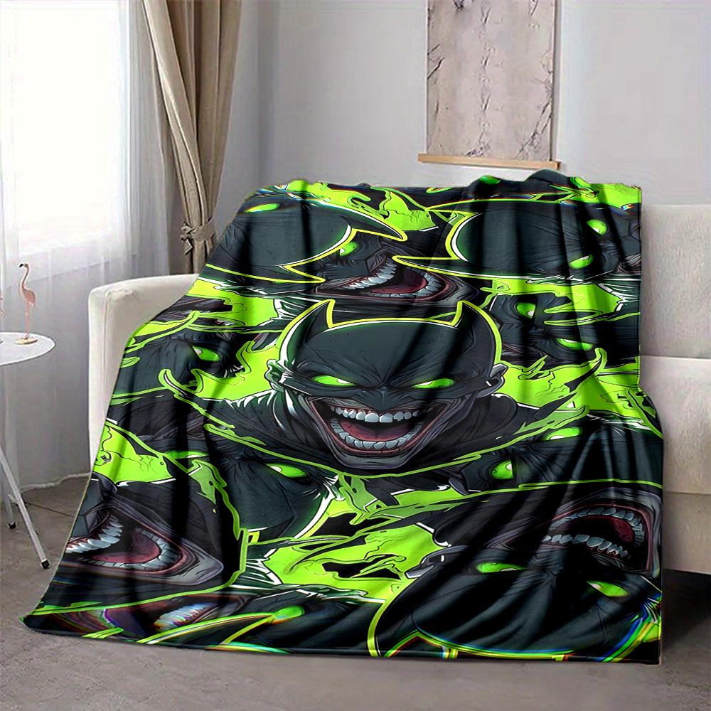 1pc Batman Flannel Throw Blanket Lightweight Soft Warm All Season Blanket for Sofa, Bed, Travel, Camping L1024168