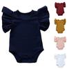 Newborn Infant Baby Boys Girls Solid Ruffle Romper Bodysuit Clothes Outfits