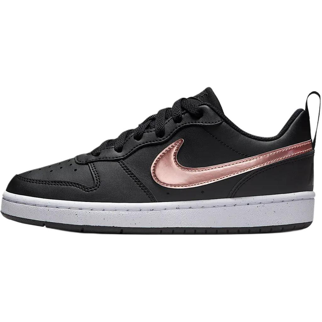 Nike Court Borough Leather Low top Skateboard Shoes Black Gold Unisex HF7307-001