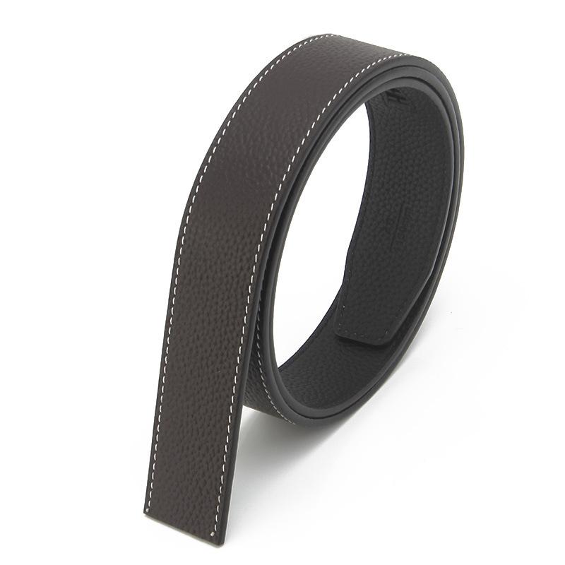 Double Sided Top Layer Cowhide Belt Strip Men's Automatic Buckle Belt Body Double Edged Cowhide Belt Strip