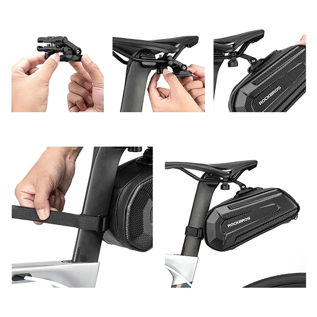 Bicycle bag mounted under the saddle with a quick-release clip, 1.8l - black