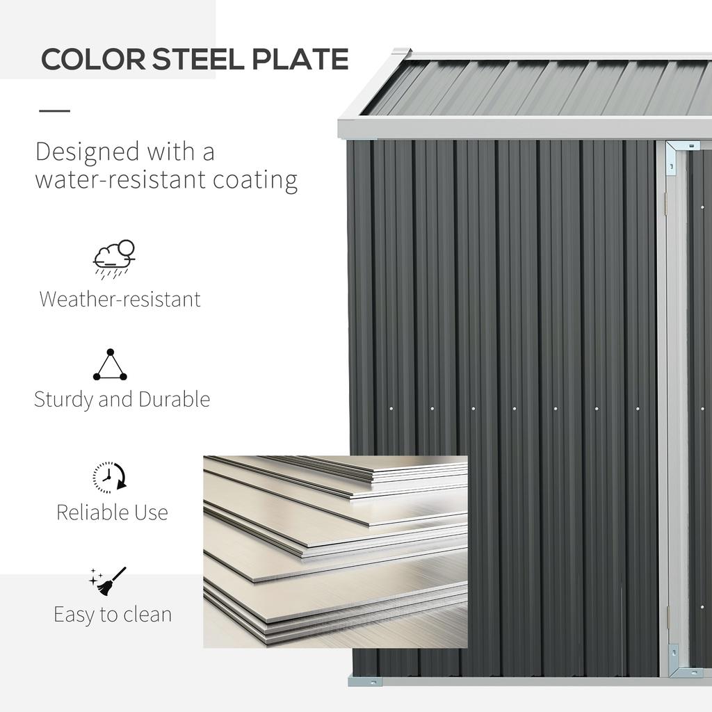 14 x 8ft Outdoor Garden Metal Storage Shed with Lockable Door, Tool Storage Box for Garden, Patio and Lawn, Grey
