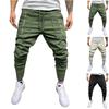 Мужские повседневные спортивные штаны Классические трехмерные накладные карманы на молнии Эластичные зауженные штаны на кулиске