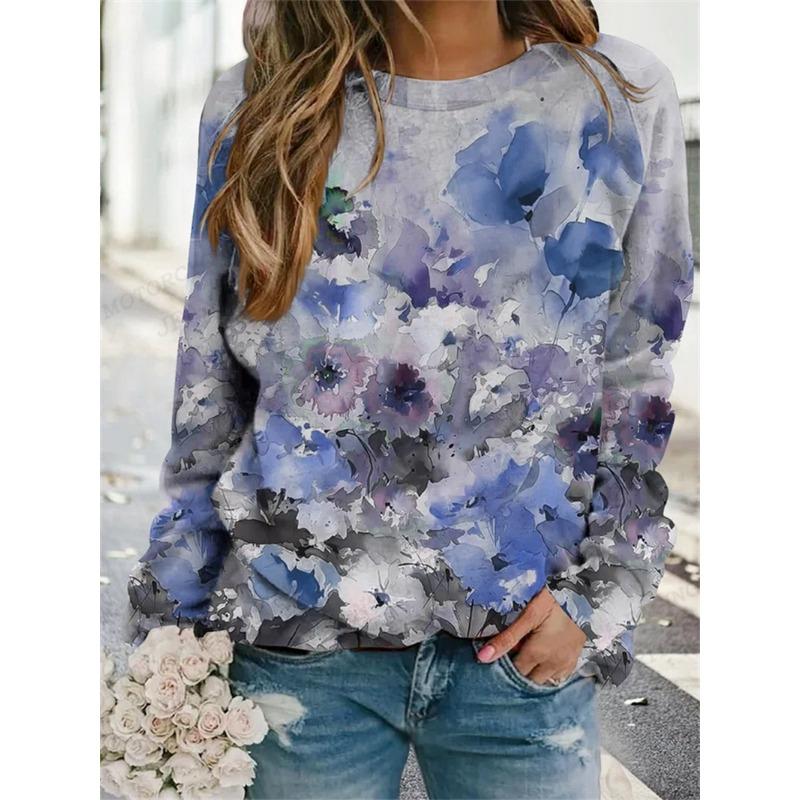 Цветочная толстовка с капюшоном для женщин Модные кавайные толстовки с капюшоном для женщин Толстовки с капюшоном с растительным и цветочным принтом Весенние пальто с капюшоном для девочек Топы Y2k