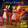 8.2FT Inflatable Toy Santa Sleigh Reindeer Gift Bag LED Lit Xmas Yard Lawn Party Decoration Christmas Home Supplies Ornament