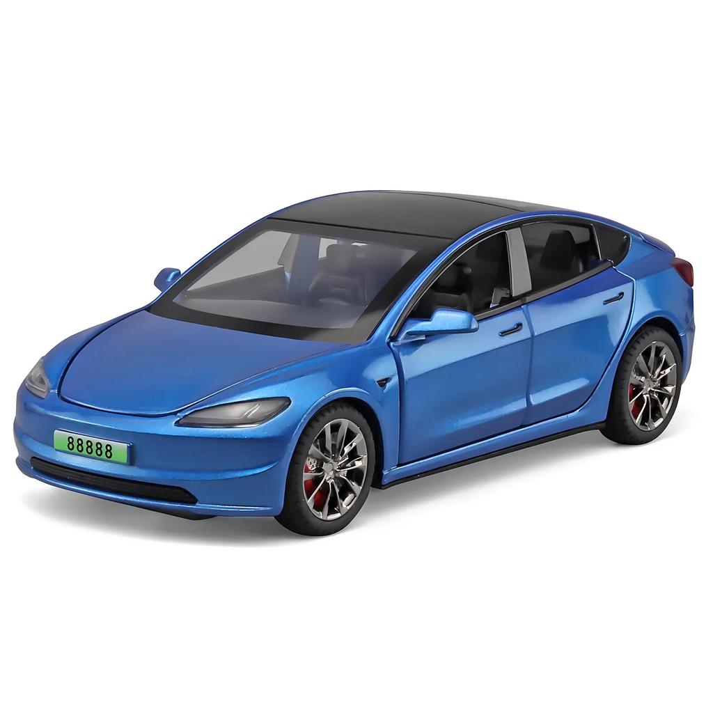 1:32 Модель Tesla Model 3 Сплав Модель автомобиля Симуляция Звук и свет Игрушечная машинка с инерционным механизмом Металлическая машинка Коллекция для мальчиков Украшения Подарок