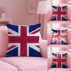 Наволочка на подушку с флагом Union Jack, плюшевая ткань, мягкая, двусторонняя печать, для дивана, теплая, зимний подарок для дома, наволочка