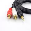 Длинная длина 1,5 м, 3 м, 5 м, 10 м, 3,5 мм, штекерный разъем AV 2 RCA, штекерный кабель, компьютерная аудиолиния для телефонов, ТВ, звуковые колонки