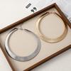 Retro Metal Wind Simple Ring Necklace Telescopic Elastic Snake Bone Chain Versatile Vertical Pattern Elastic Wide Collar