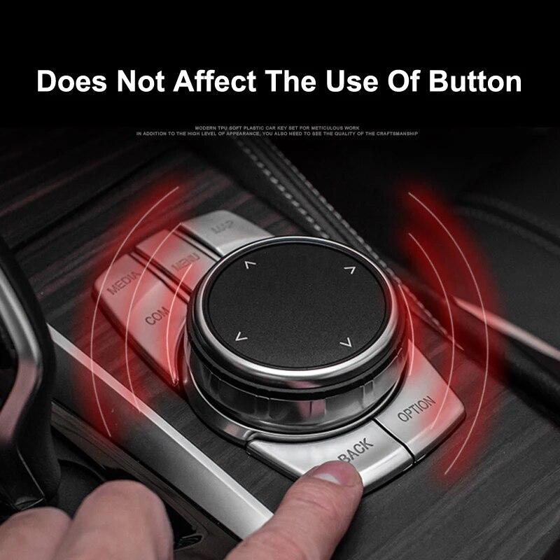 5PCS ABS Car Interior Multimedia Button Cover Trim For BMW G30 G38 5 Series 2017- Auto Interior Accessories