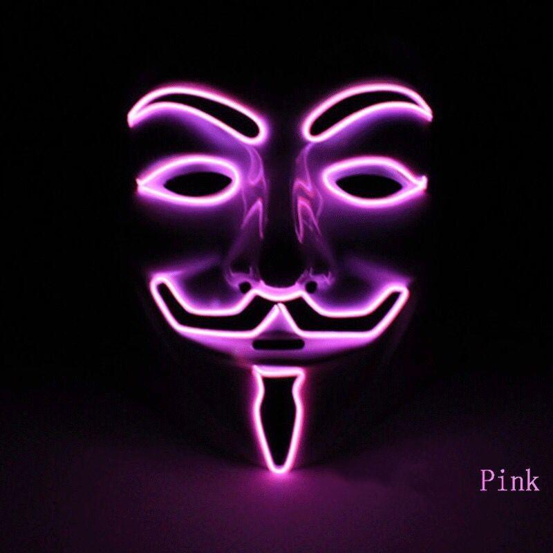 Led Party Masks V for Vendetta Anonymous Guy Fawkes Fancy Adult Costume Accessory Party Cosplay Masquerade Dress up Mask
