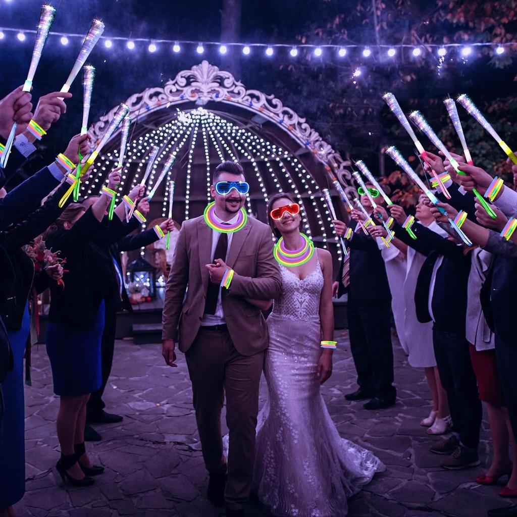 70-240PCS Glow Party Supplies LED Glasses Glow Fiber Optic Wands Glow Sticks Bracelets for Concert Neon Party Wedding Favors