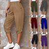 Ladies Women Cropped Trousers Three Quarter Trouser Summer Capri 3/4 Length