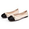 2024 Весна Лето Модные Туфли Женские Балетки Круглый Носок Мягкие Плоские Туфли Плюс Размер 42 Черный Бежевый D096
