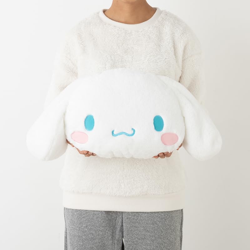 Sanrio Cinnamoroll Face-Shaped Cushion S 272558 - Soft Plush Stuffed Pillow - Cute Character Goods Interior Decor Gift