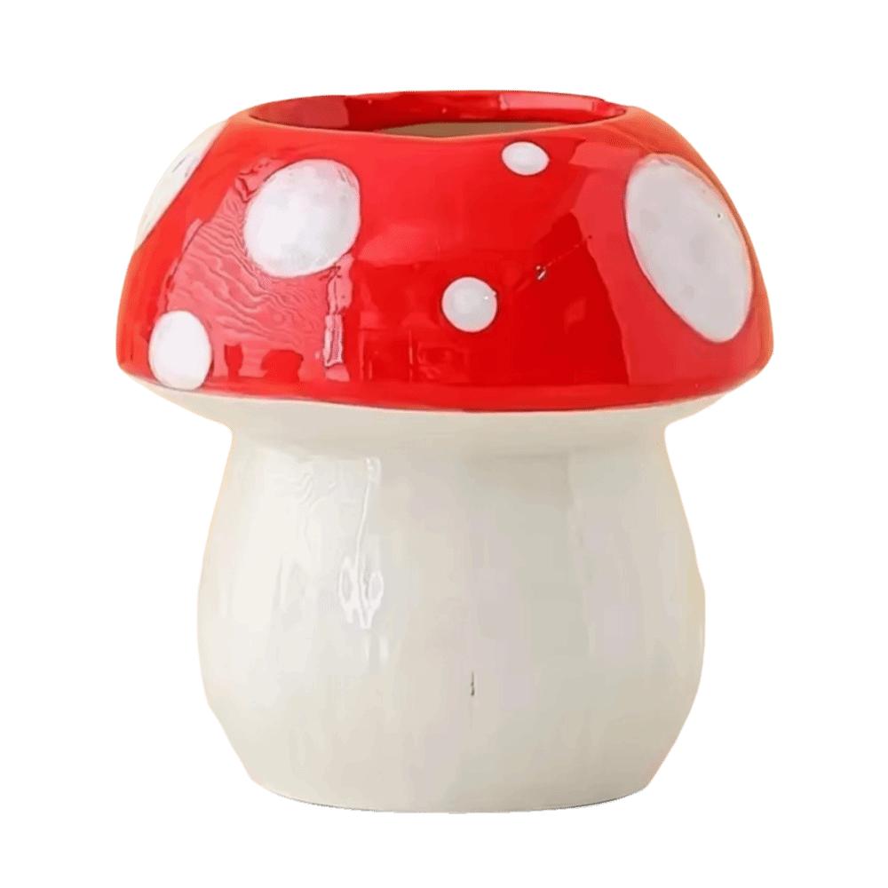 Creative Decoration Mushroom Decorative Piece Pink and Red Makeup Brush Holder Office Environment