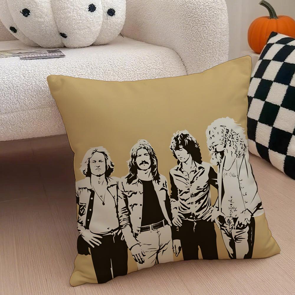 Fashion Iconic LLed ZeppelinS Rock Cushion Cover Throw Pillow Cover Hidden Button Durable Polyester Chair Cushion