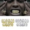 Hip Hop Teeth Grillz Zircon Silver 18K Gold Plated Tooth Rapper Jewelry Iced Out Grills For Men Women