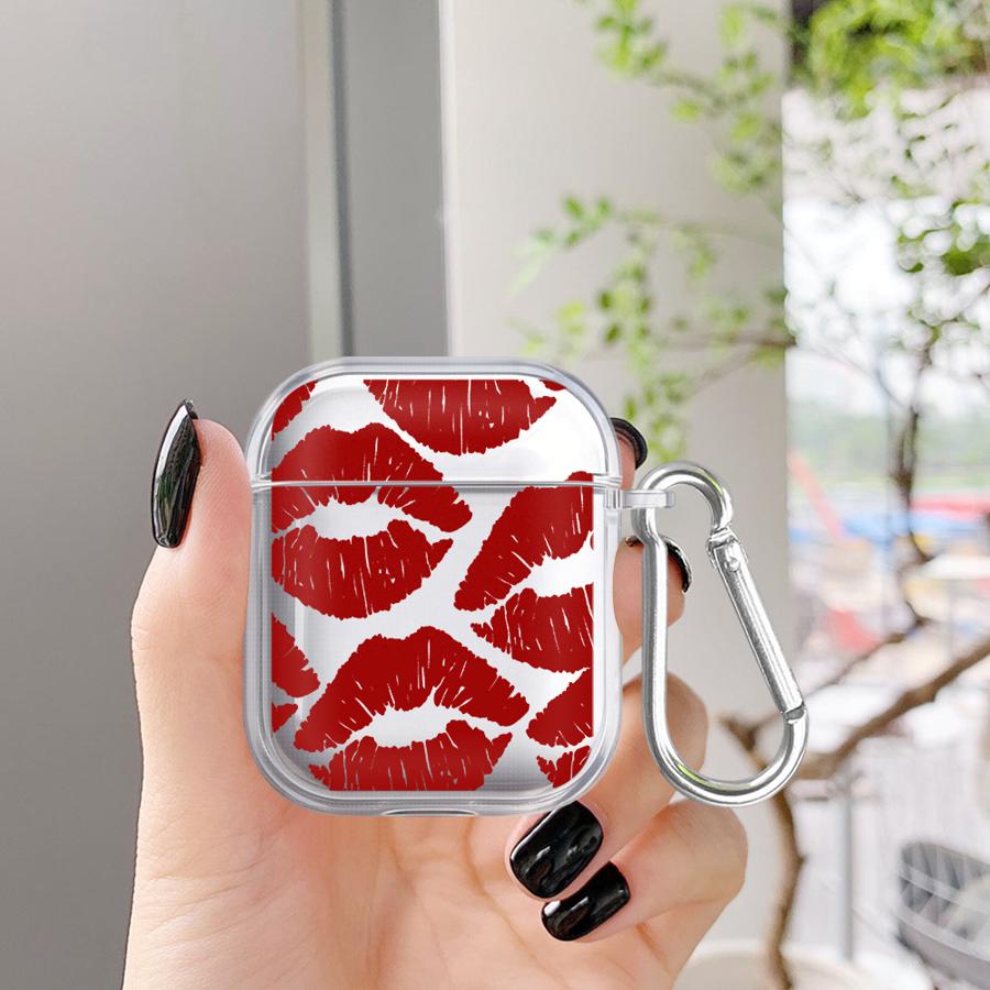 Sexy Red Lips Clear Earphone Cases Cover Case For Airpods Pro2 3 1 4 Pro3 Pro 2