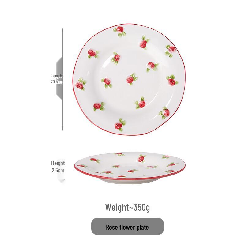 Hand-painted Embossed Ceramic Serving Plate