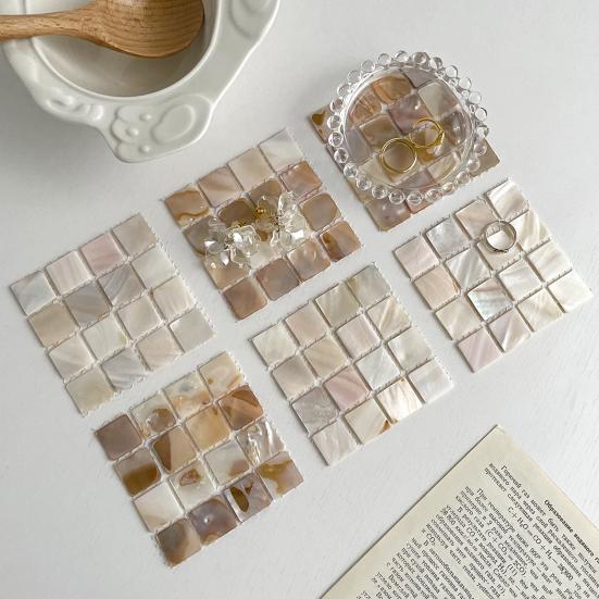 Натуральная ракушка квадратная подставка мозаика теплоизоляция украшение дома салфетки реквизит для фотографий коврики для семейного обеденного стола кофейня