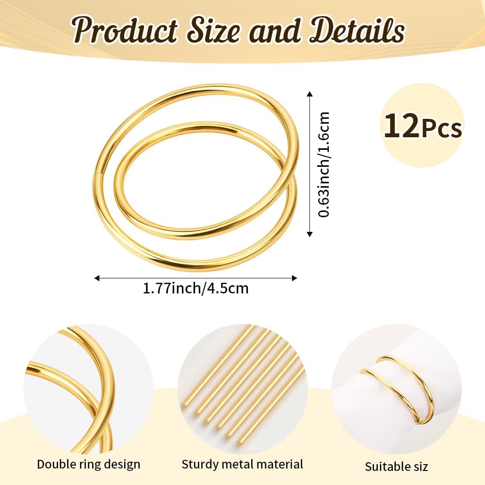 Napkin Rings Gold Napkin Rings Set of 12 Pcs Napkins Holder Buckles Metal Spiral Napkins Rings Stainless Steel Napkins Ring for Kitchen Family Dinner