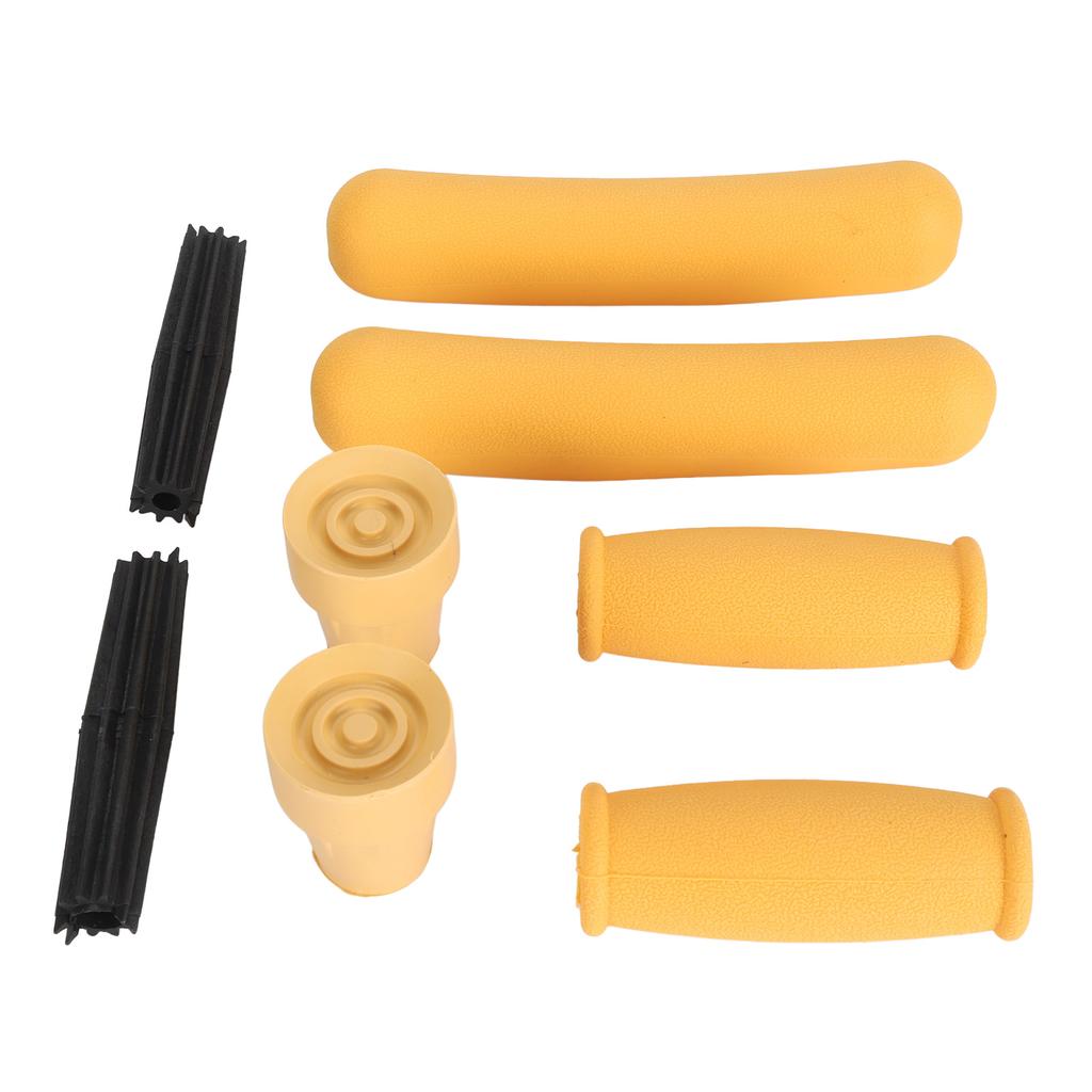 Crutch Pad Set Soft Rubber Hand Grip Underarm Pad Non Slip Tip for Aluminum and Wooden Crutches