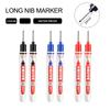 3 Pcs 20mm Long Nib Tool Marker Red Black Blue Ink Waterproof Multifunctional Woodworking Deep Hole Line Pen Decoration Hardware Marker