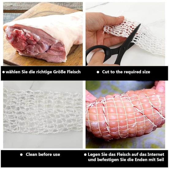 2 рулона 2 м сетка для мяса рулон с силиконовыми щетками сетка для мяса птицы ветчины сетка рулон шпагата для мяса рулон сетки для говядины для изготовления колбасы