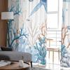 Летние шторы из тюля с изображением морской звезды для спальни, роскошные шторы для домашнего декора в гостиной, шифоновые панели