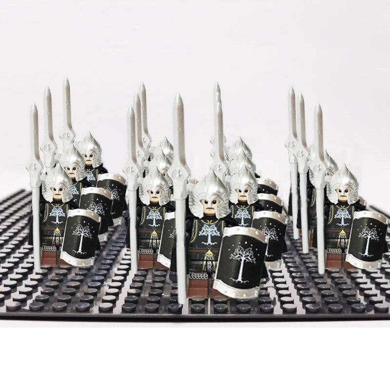 13 шт., средневековый замок, рыцари, военные бронированные римские солдаты, фигурки спартанских воинов с мечом, набор строительных блоков, игрушки