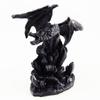 [A0426] - Mini Resin Statuette 'Mystical Dragon' Dark Gray - 6 Cm