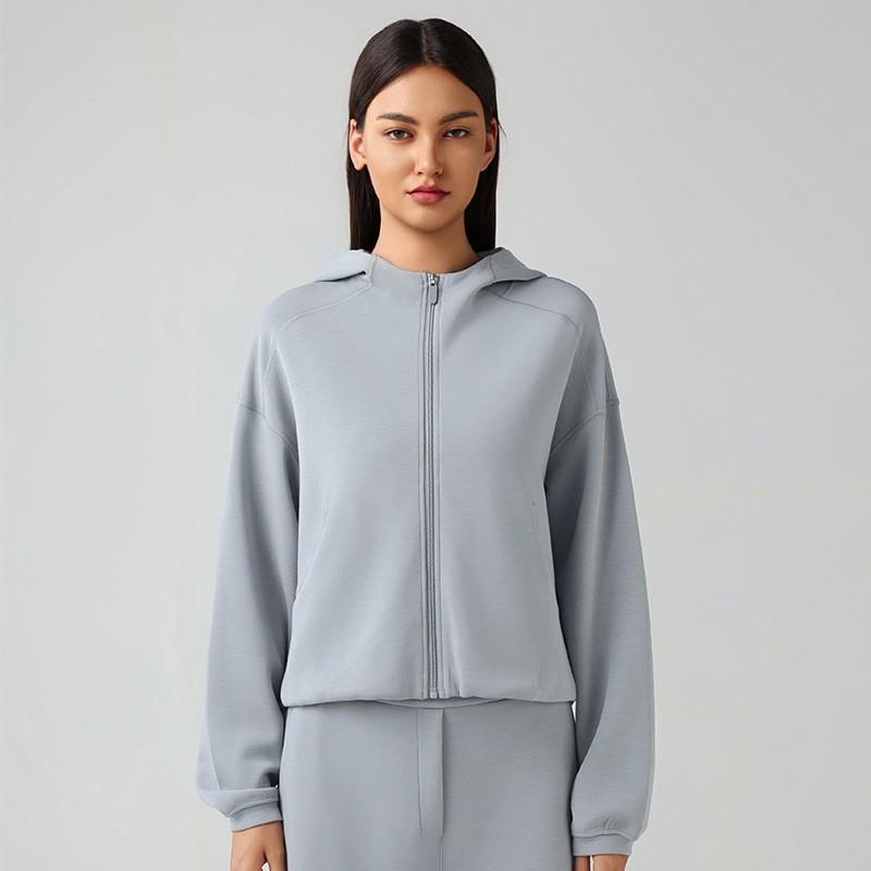 Womens Oversized Hooded Zip-Up Sweatshirt Loose Casual Pullover Running Gym Leisure