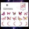 Journamm 30pcs/pack PET Butterfly Stickers DIY Scrapbooking Collage Stationery Decor Junk Journal Aesthetics Waterproof Stickers