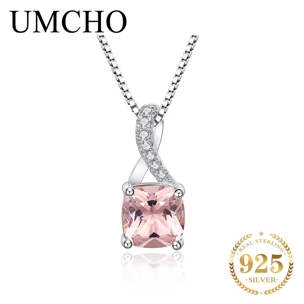 Umcho Подвески из серебра 925 пробы с драгоценными камнями для женщин, подлинная подвеска-пасьянс, ожерелье, брендовые ювелирные изделия для подруги