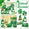 6 Pieces St. Patrick's Day Table Decorations Happy Irish Table Decorations Signs Gnomes Wooden Signs For St. Patrick's Day
