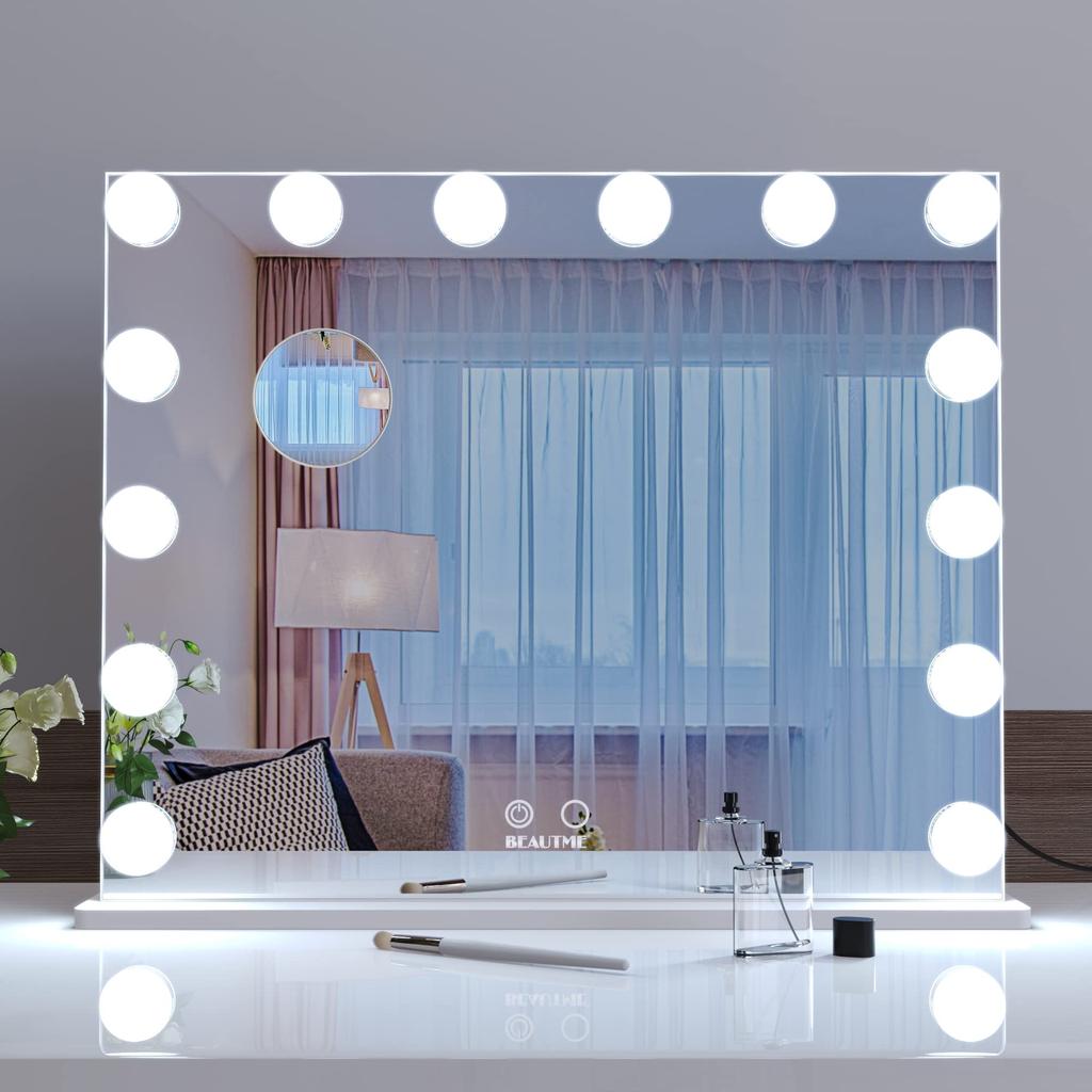 BEAUTME Makeup Actress Makeup Popular Hollywood 10x Magnifying Adjustable Actress Wall Hanging White Mirror, Mirror, Mirror, Mirror, Brightness,