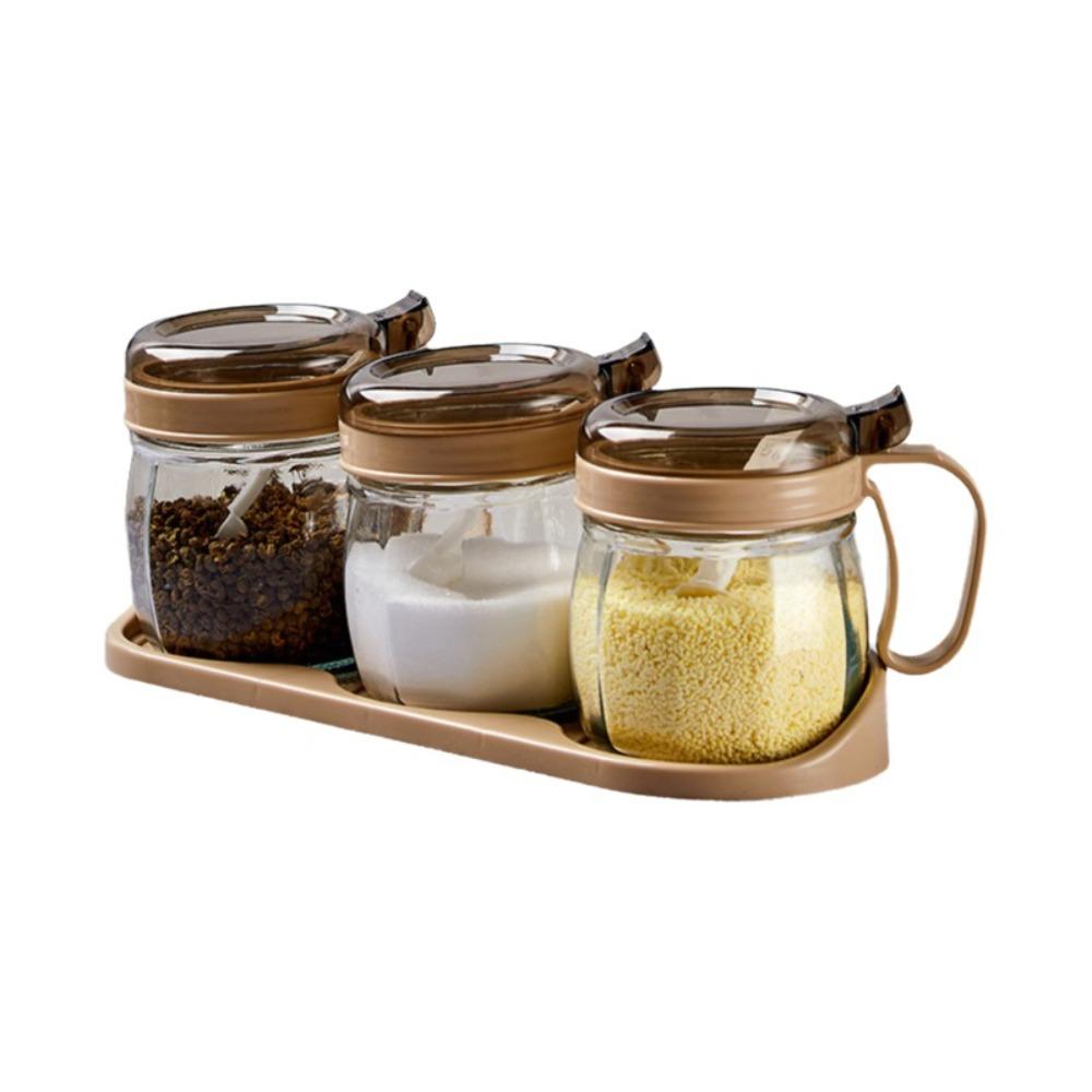 Sealing Kitchen Storage Bottle Large Capacity Condiment Jar Oil Bottle Holder Salt Pot  Home Use