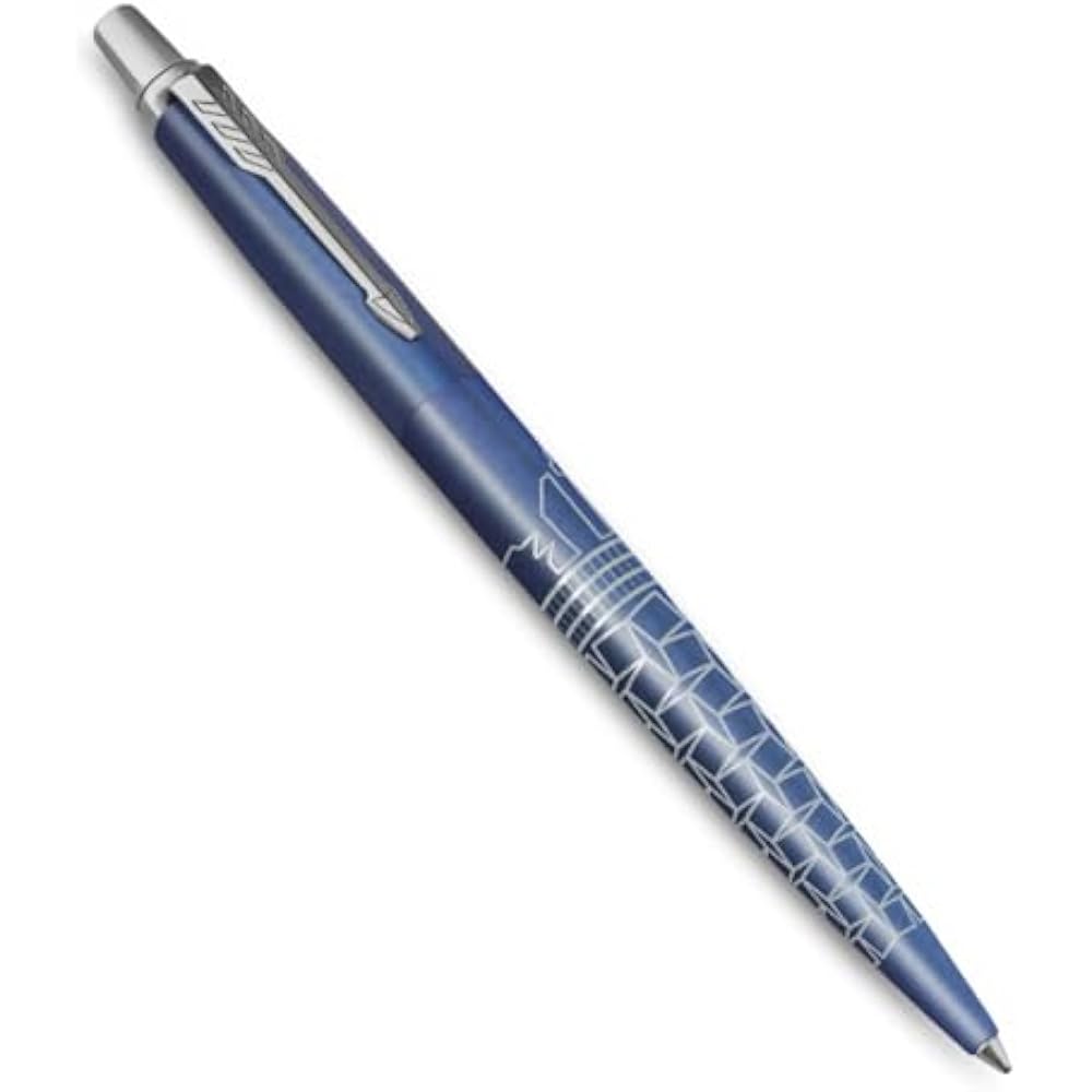 PARKER Ручка-шариковая Parker, Jotter Синий CT, Средняя, На масляной основе, Подарочная коробка, Подарок, Премиум 2...