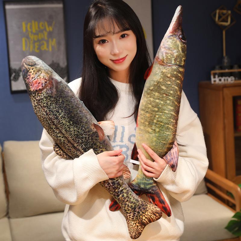 Имитация Торпеды Пираньи Дракон Морской Окунь Наклонный Рот Подушка Маленький Белый Кролик Длинная Полоса Милая Рыба Плюшевая Игрушка Кукла