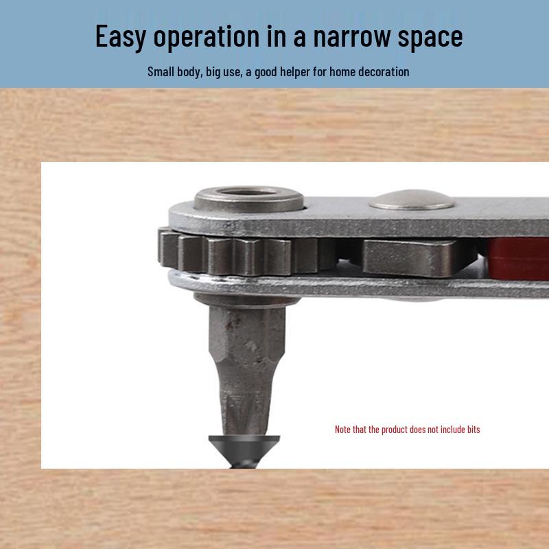 Компактный храповый ключ двойного действия: Крестовая, шлицевая и шестигранная отвертка