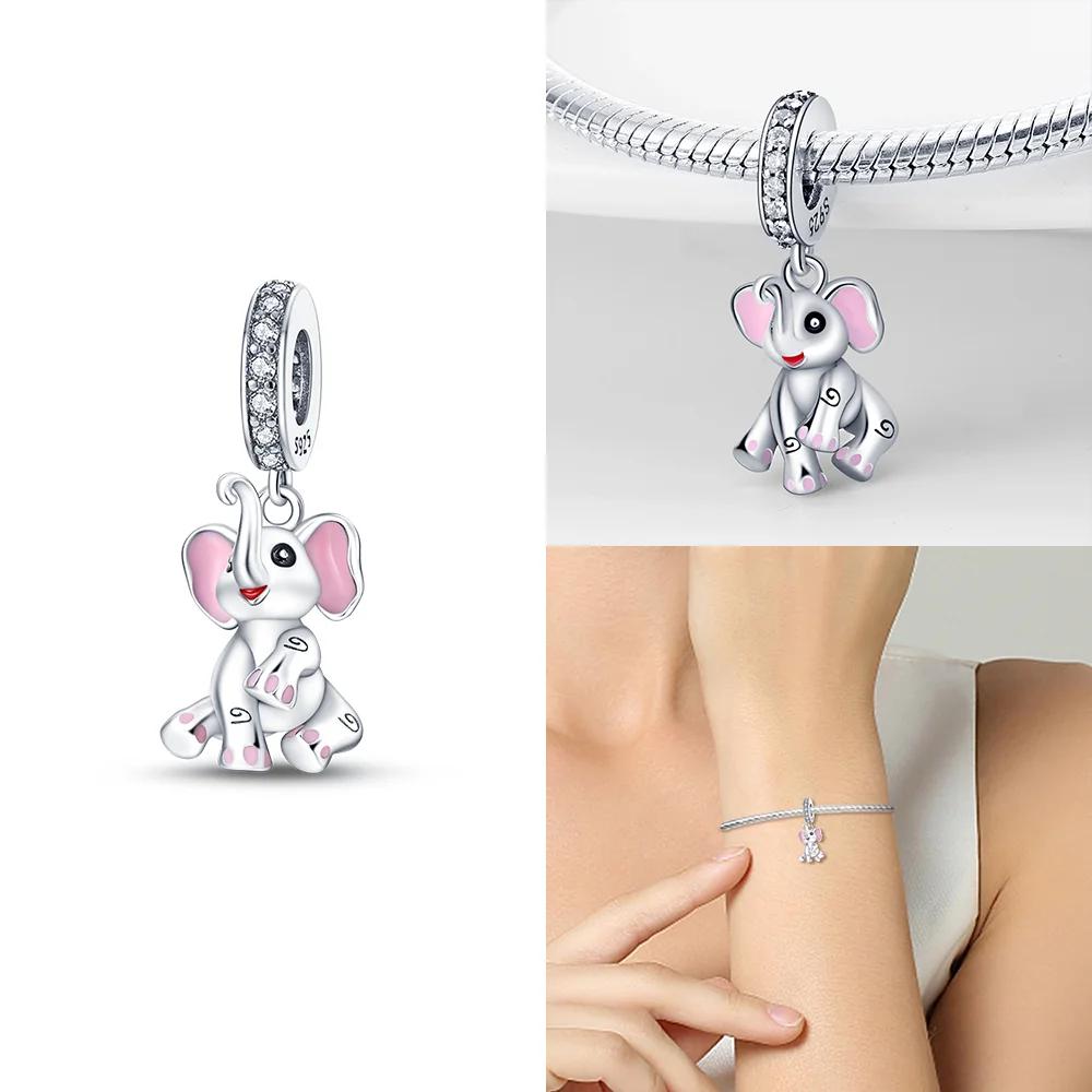 Copper Red Snake Zircon Squirrel Animal Elephant Bead Fit Bracelet Original Jewelry Diy Accessory Women Delicate Gift