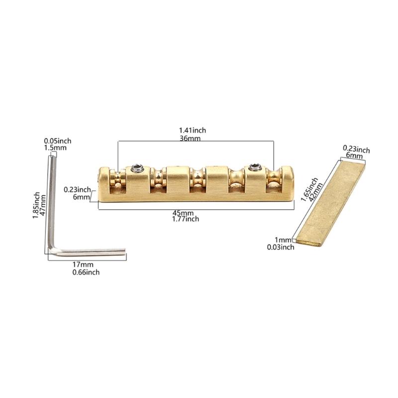 5 String Basses Nut Height Adjustable Brass Roller Nut Split Regulation Part
