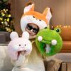 Novelty Cartoon Headgear Cap Big Frog Eyes Frog Headgear Cute Frog Plush Hat  Halloween