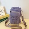 Drawstring Crossbody Bag Portable Outdoor Bow Phone Bag Adjustable Kettle Handbag High-Quality Nylon Shoulder Bag For Shopping