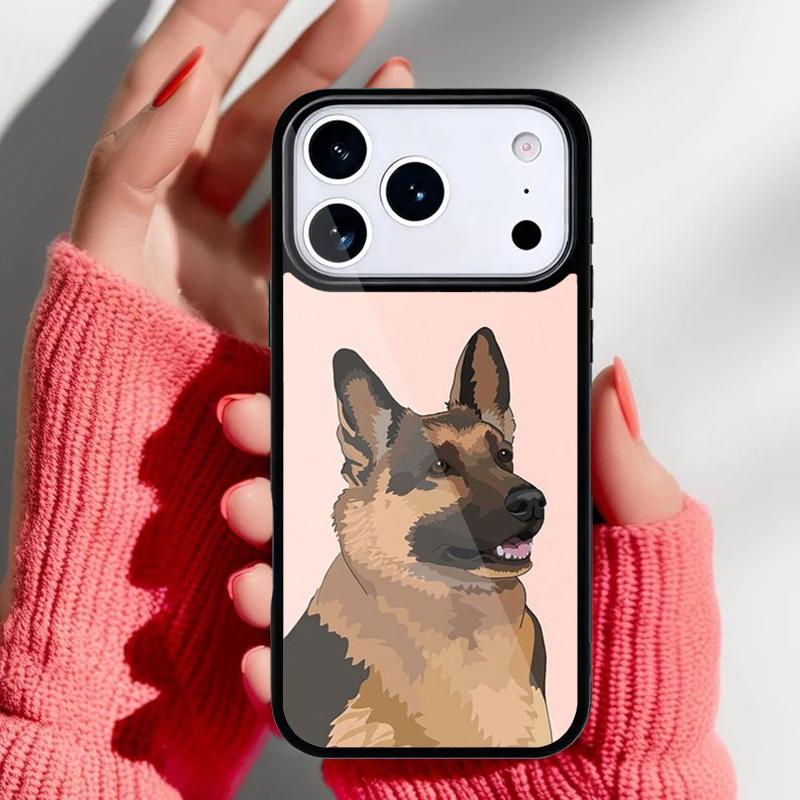 German Shepherd Dog print Phone Case for iPhone 17 16 15 14 13 Pro Max Back Cover for 12 11 Pro Coque