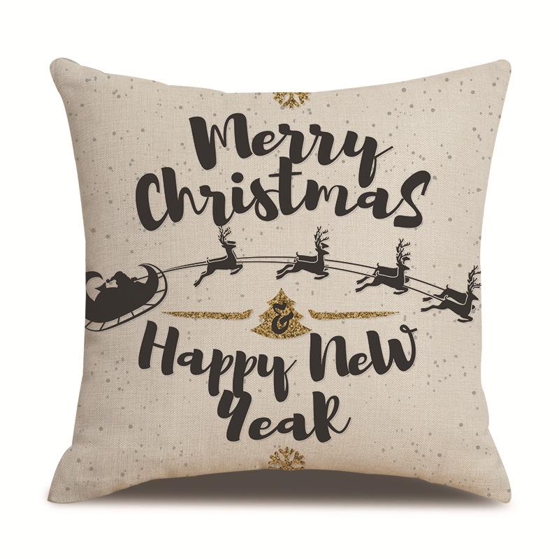 Рождественская односторонняя наволочка для подушки, льняная наволочка для гостиной, наволочка для автомобильной подушки, наволочка для диванной подушки, прикроватная наволочка