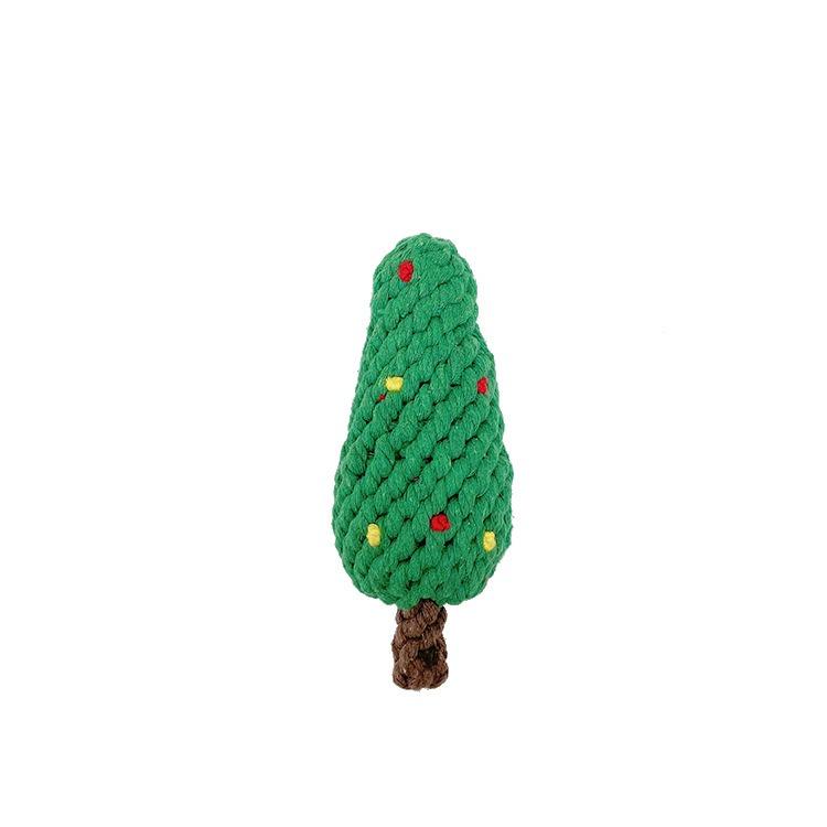 Manufacturer New Christmas Chew Dog Rope Toys Pet Cotton Rope Toy Molar Teeth Cleaning Rope Knot Ball Dog Toy Set